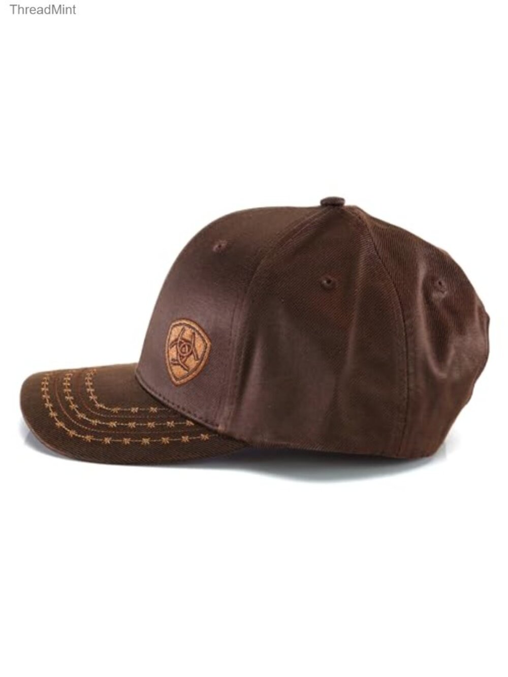 Men's Oilskin Cotton Twill Baseball Cap Adjustable Hook-and-Loop Western Hat - Picture 5 of 6